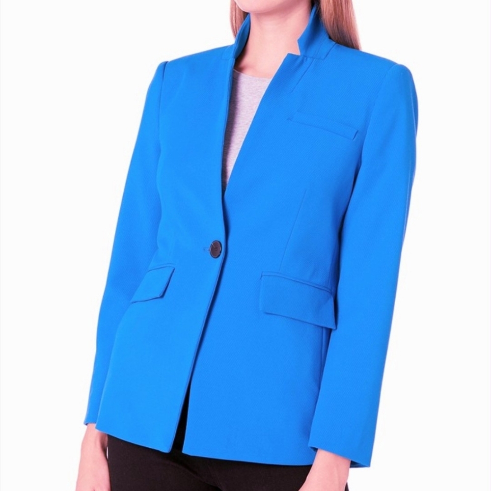 NWT Vince Camuto Peacock Blue Notch Collar Blazer, Size 2